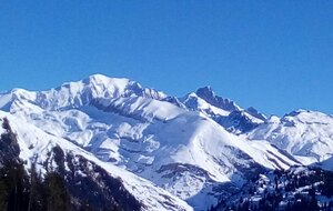 Vue sur le massif de Mont Blanc et Grandes Jorasses